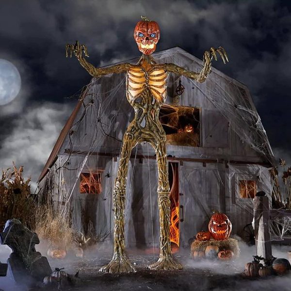 Home Accents Terrifying 12-Foot Giant Inferno Pumpkin Skeleton with ...